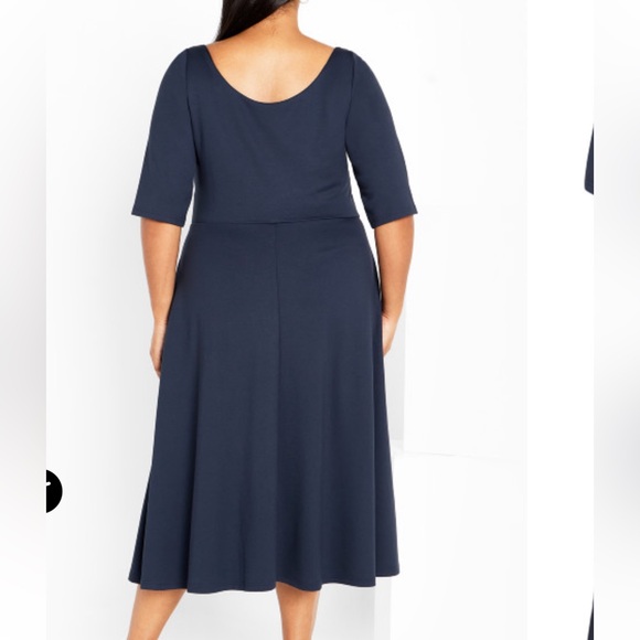 City Chic Dress Cute Girl Elbow sleeve Navy size L/20 NWT - Picture 2 of 11